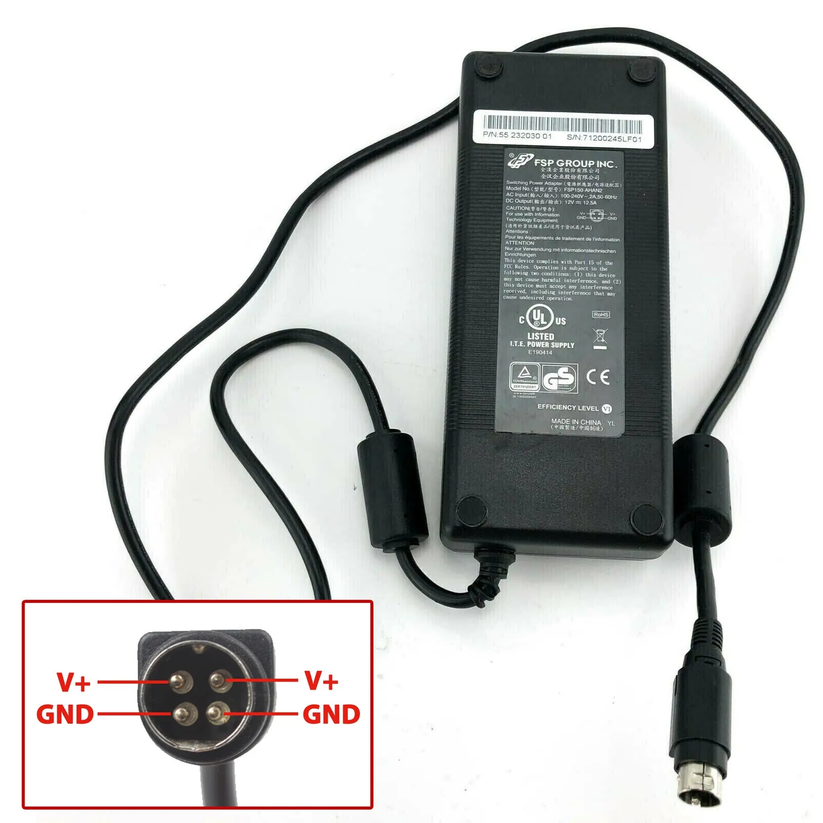 *Brand NEW*Genuine FSP FSP150-AHAN2 150W 12V 12.5A AC/DC Adapter Power Supply